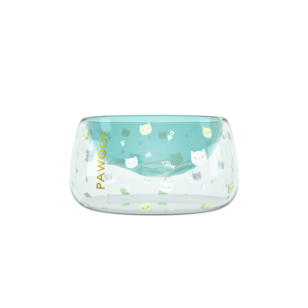 Glass cat 2024 food bowls